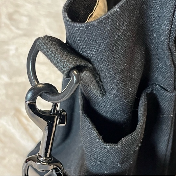 Black Canvas crossbody tote bag - Picture 12 of 13
